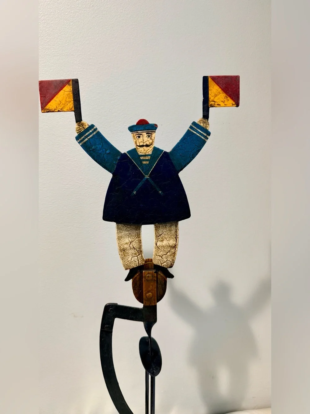 NEW…. Authentic Models Signal Sailor Flag Man on a Teeter Totter Balance Toy, - Picture 3 of 6